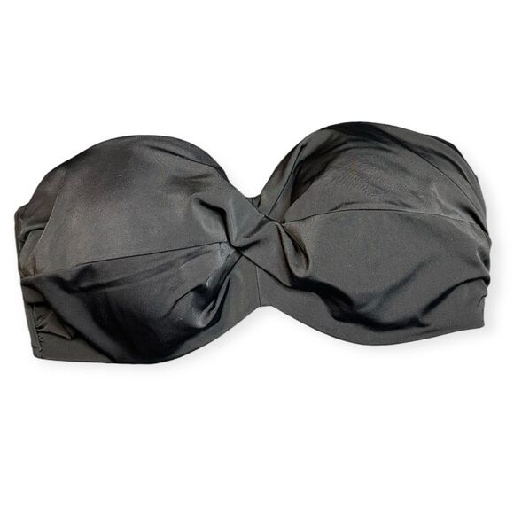 VICTORIA’S SECRET Women’s Black Twist Front Knockout Strapless Bikini Top Size 3 - Picture 2 of 7